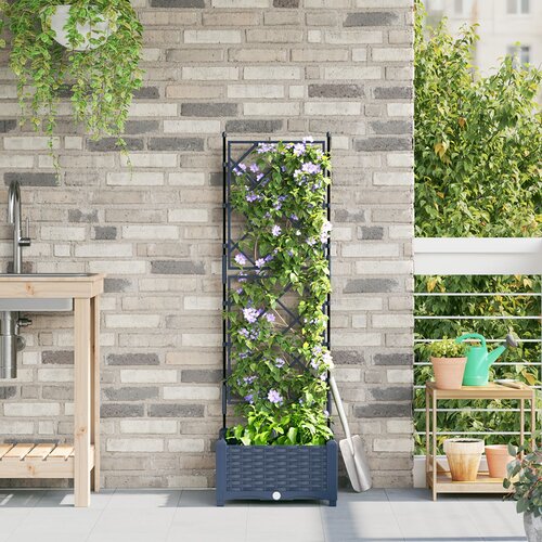 vidaXL Vrtne sadilice Siva Plastika 40 x 40 x 125,5 cm Sadilice Cijene