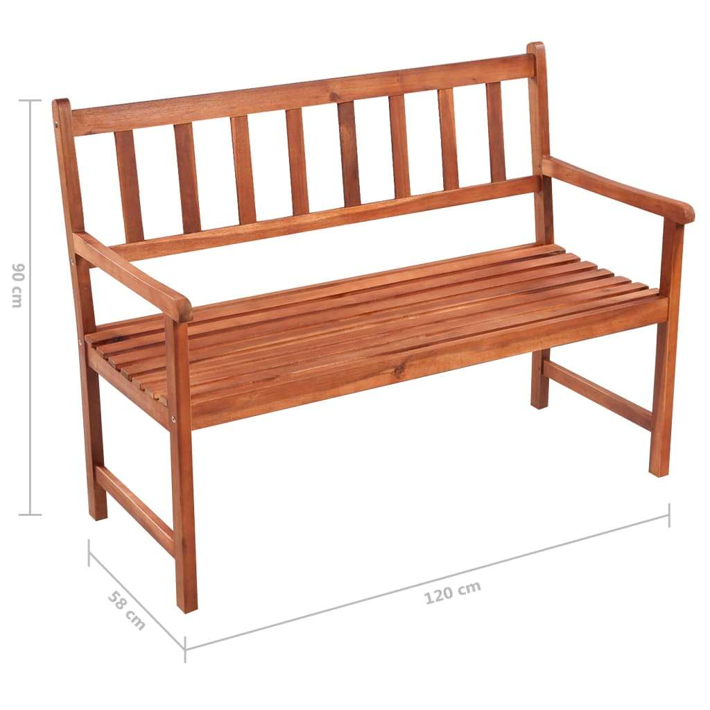  Klupa s jastukom 120 cm od masivnog bagremovog drva Slike
