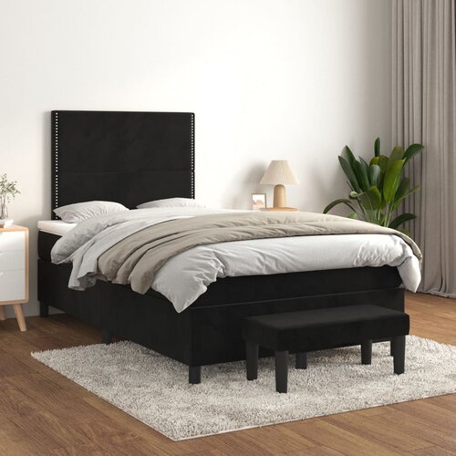 Box spring krevet s madracem crni 120 x 200 cm baršunasti Cene
