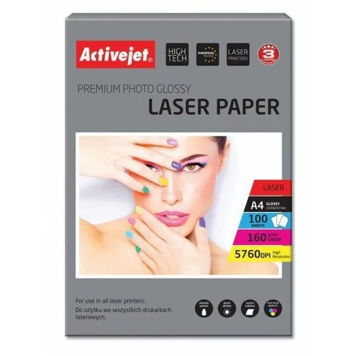  papir Activejet A4 Laser Glossy 160 g, 100/1
