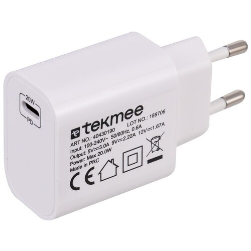 TEKMEE punjač zidni 20W/ type c - slim brzo punjenje Slike