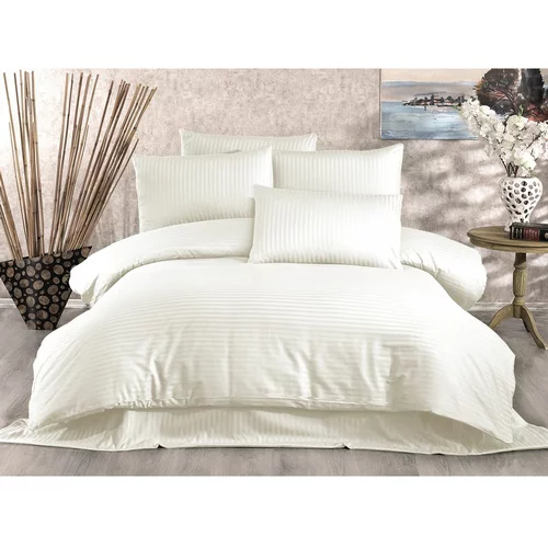 Colourful Cotton Kremno bela posteljnina za zakonsko posteljo iz bombažnega satena 200x200 cm Lilyum –