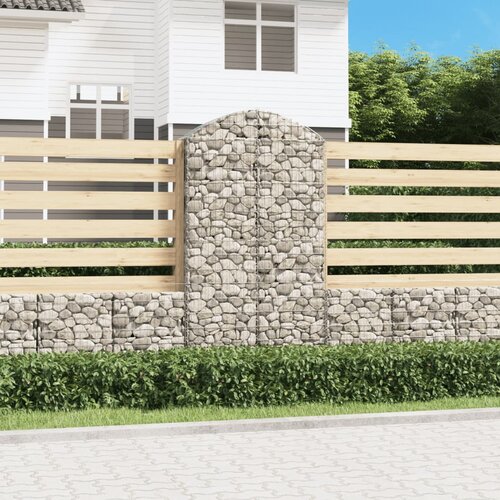 vidaXL Gabionska ko&scaron;ara s lukom 100x30x180/200 cm pocinčano željezo Cijene