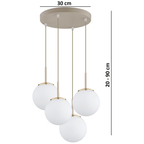  Brilagi - visilica na lanku 4xE27/60W/230V bež/zlatna Slike