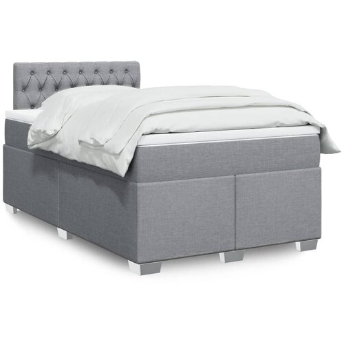 vidaXL Boxspring postelja z vzmetnico svetlo siva 120x190 cm blago Cene