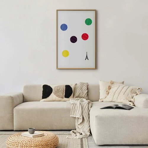  Plakat - Eiffel Tower and Colorful Tennis Balls 40x60 Zlatni okvir Cene