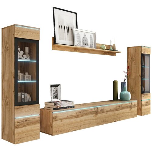 P &amp;amp; B Dnevni Regal Vera, Barva Hrasta, 4-Delno, Led Slike