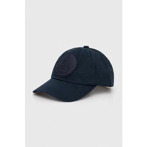 Boss Bombažna bejzbolska kapa mornarsko modra barva