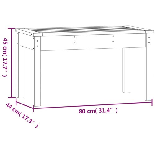  Vrtna klupa crna 80 x 44 x 45 cm od masivne borovine Slike
