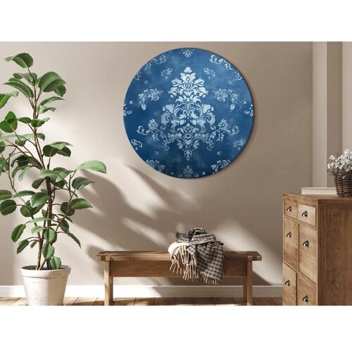  Okrugla slika - Retro Ornament: Decorative Motif in Worn Blues 40x40 Cene