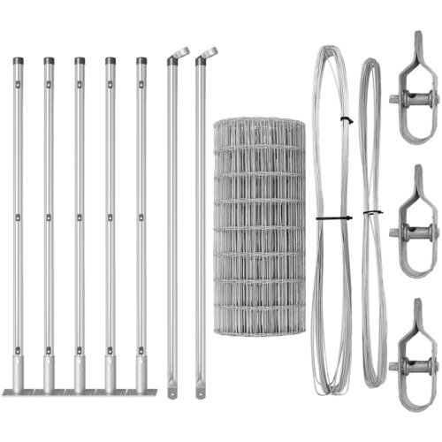 vidaXL Euro Ograda s 7 Flanged Postova 0.4x10 m Cinkovani Čelik Cijene