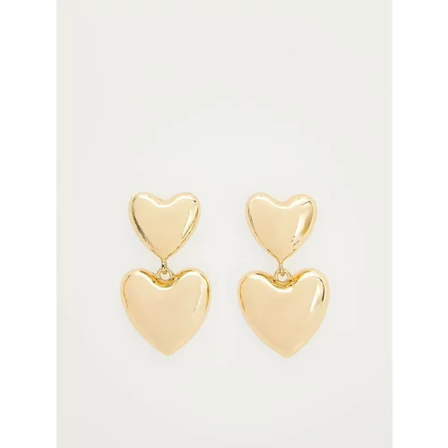 Reserved viseči uhani v zlatem odtenku v obliki srca - zlata