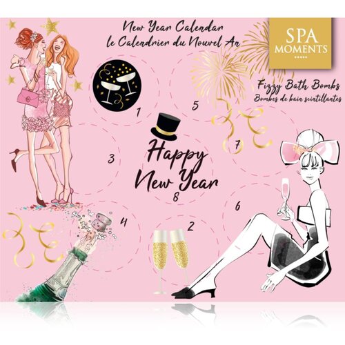 Spa Moments Happy New Year Sparkling Bath Bombs koledar od&amp;scaron;tevanja do novega leta Slike