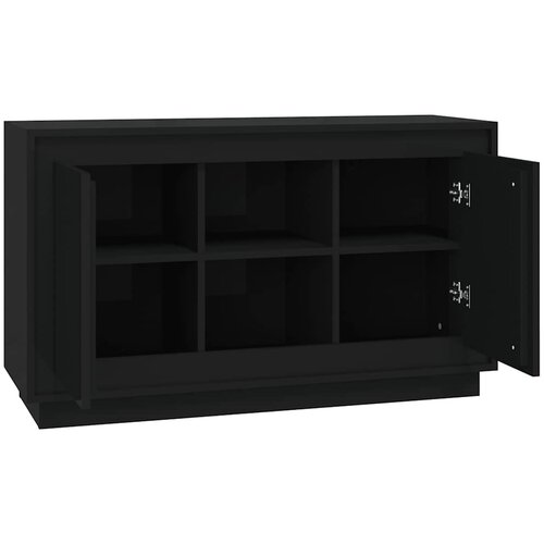 Komoda crna 102 x 35 x 60 cm od konstruiranog drva Slike
