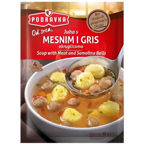 Podravka supa mesne i griz knedlice 52g Slike