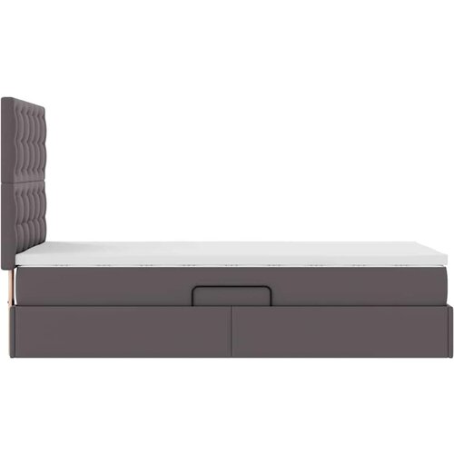  Krevet s od storage s madracem Siva 90 x 200 cm Lažna koža Slike