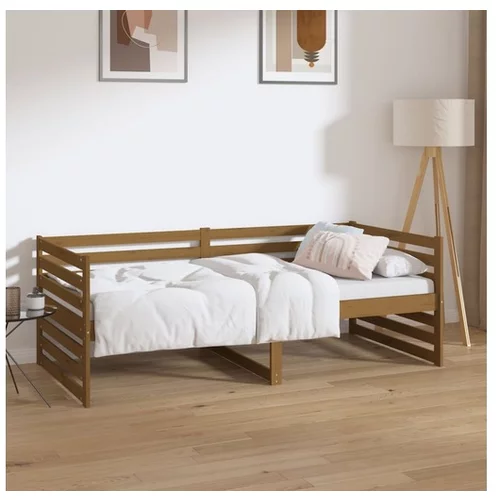  Dnevna postelja medeno rjava 90x190 cm trdna borovina