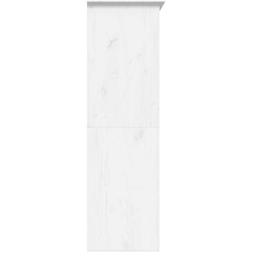 VidaXL Garderobna omara BODO bela 151,5x52x176,5 cm trdna borovina Slike