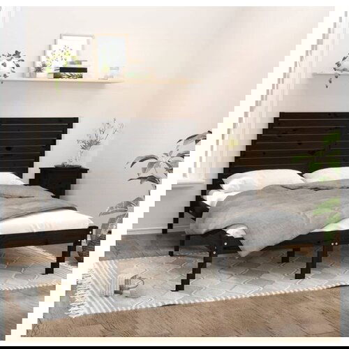 Posteljni okvir črn iz trdnega lesa 150x200 cm 5FT Slike