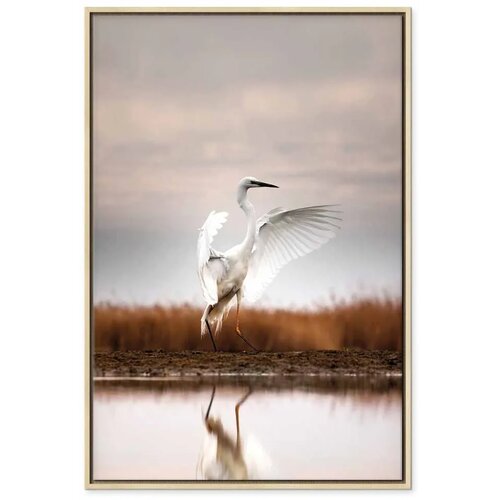  Slika - Autumn by the Lake (1 Part) Vertical 40x60 U prirodnom drvenom okviru Slike