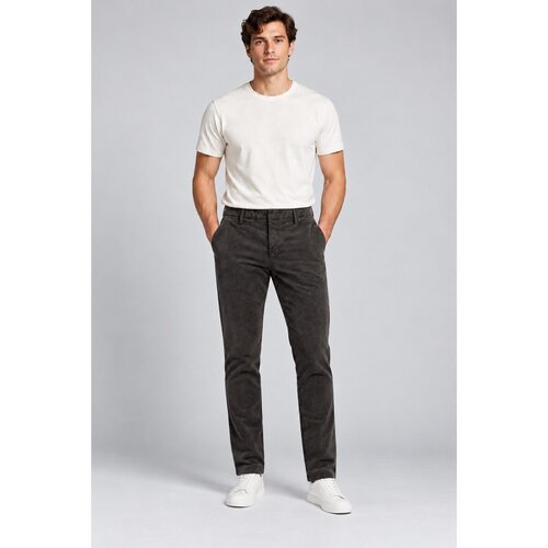 Bomboogie Hlače Chino Slim Weave Stretch Velve Siva Slike