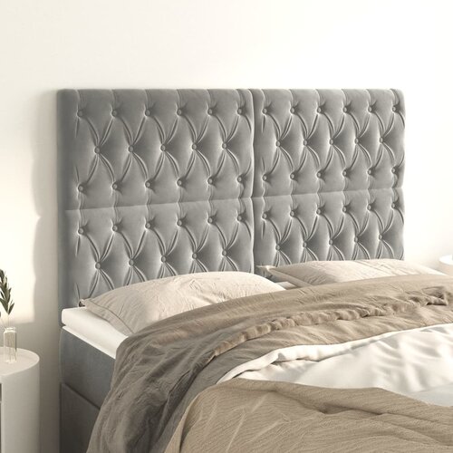 vidaXL Uzglavlja 4 kom svjetlosivi 72x7x78/88 cm baršunasti Cijene