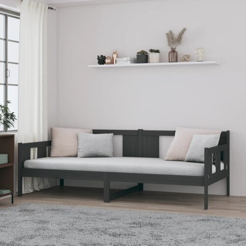 The Living Store Dnevna postelja siva trdna borovina 80x200 cm - Dnevna Postelja, (21508989) Cene