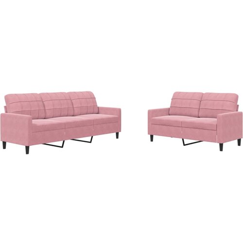 VidaXL 2-dijelni set sofa s jastucima ružičasti bar&amp;scaron;unasti Slike