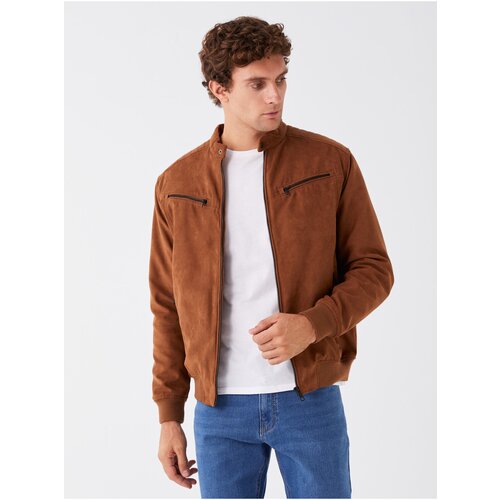 LC Waikiki Standard Fit Men's Suede Coat with a Stand Up Collar. Slike