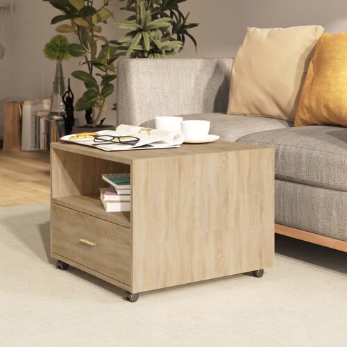 vidaXL Klubska mizica sonoma hrast 55x55x40 cm konstruiran les Cene