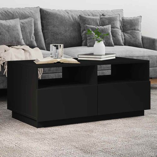 Furnova Klubska mizica z LED lučkami črna 90x49x40 cm, (21913761) Cene