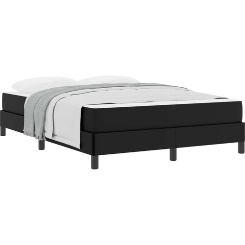  Krevetna konstrukcija s madracem Crna 140 x 190 cm tkanina Slike