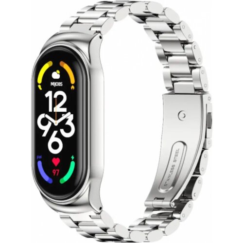  Pa&amp;scaron;ček za Mi Band 7 iz nerjavečega jekla - Srebrn Slike