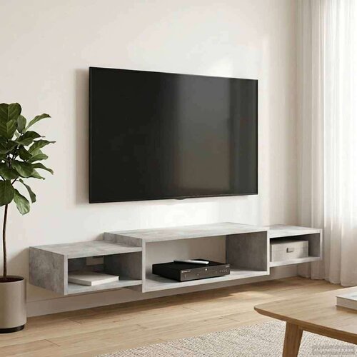 TV ormar za montažu na zid Zidna montaža Betonska siva - Betonska siva 140 cm Cijene