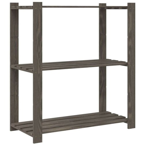 vidaXL Stojalo s policami 3-nadstropno sivo 80x38x90 cm trdna borovina Cene