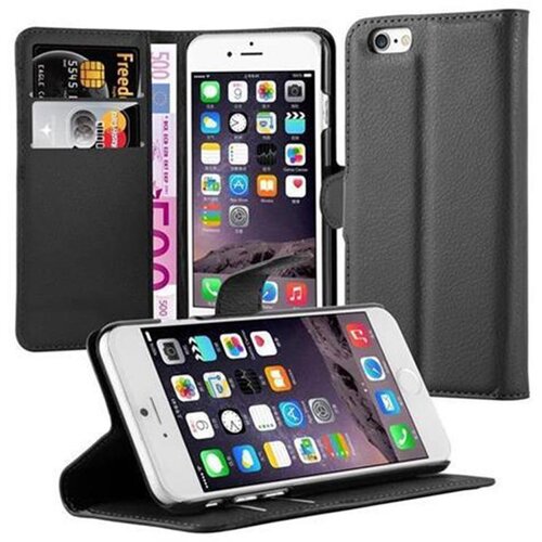 Cadorabo Ohi&amp;scaron;je, združljivo z Apple iPhone 6 / 6S v oksidna črna - Za&amp;scaron;čitni ovitek z magnetnim zapiranjem, stoječo funkcijo in režo za kartice, (20560436) Slike