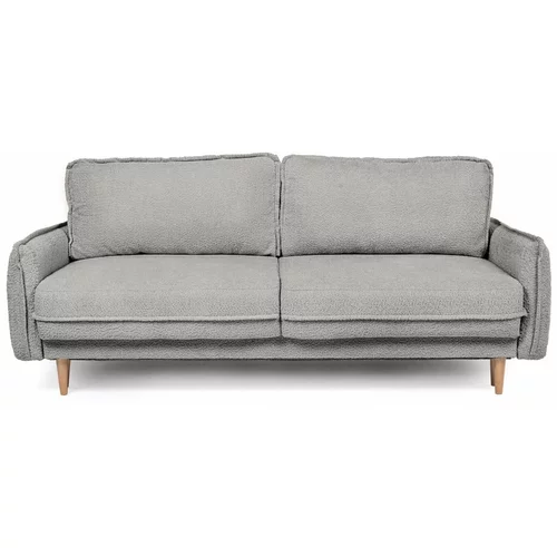 Bonami Selection Siva sklopiva sofa od bouclé tkanine 215 cm Patti –
