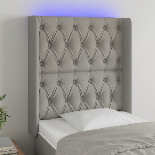 vidaXL LED uzglavlje svjetlosivo 83 x 16 x 118/128 cm od tkanine Cijene