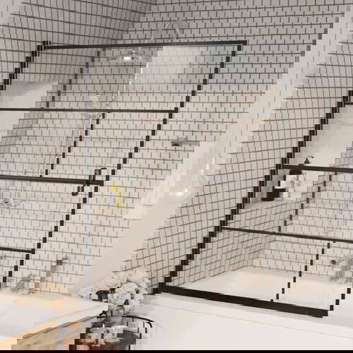 vidaXL Pregrada za tuš ESG 116 x 140 cm crna Cijene