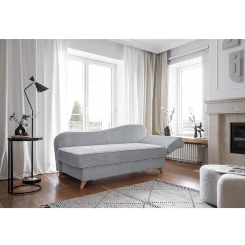 Miuform Svetlo siv ležalnik iz rebrastega žameta (desni kot) Chic Charlotte &amp;ndash; Slike