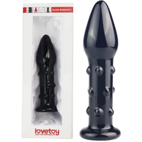 Lovetoy 2024 Stekleni Analni Čep Lovetoy Glass Romance Black 5,5&amp;#039;&amp;#039; Slike