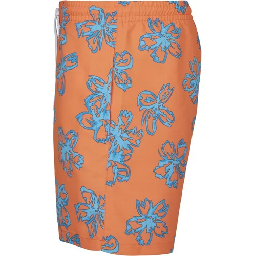Urban Classics Floral Swim Shorts Orange