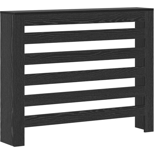 VidaXL Pokrov radiatorja Črni hrast 104x20x82 cm Inženirski les Slike