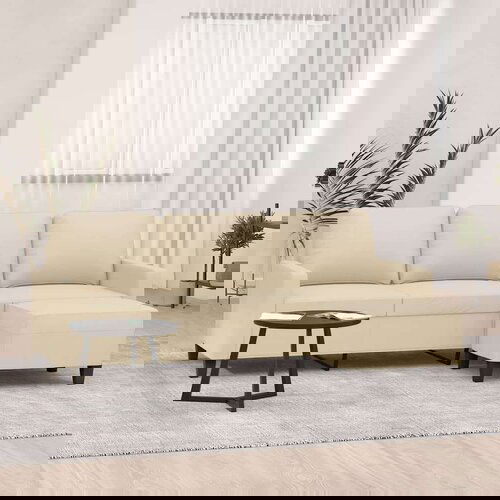  Trosjed s tabureom krem 180 cm od tkanine Slike