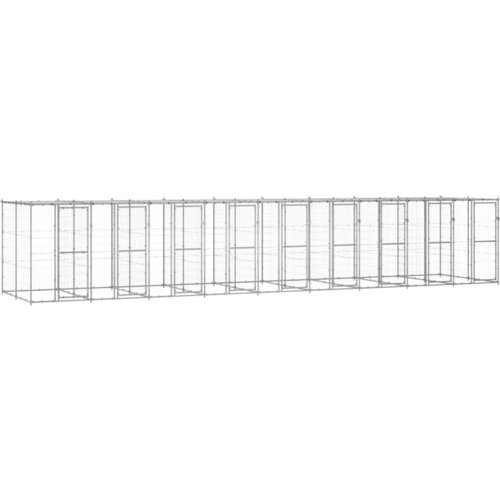 VidaXL Vanjski kavez za pse od pocinčanog čelika s krovom 21 78 m&amp;sup2; Slike