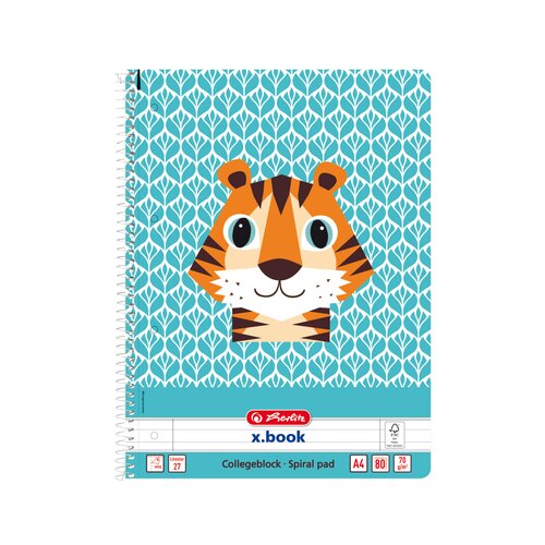 Herlitz Blok kolegij A4 80 listova karo, Tigar, Slike