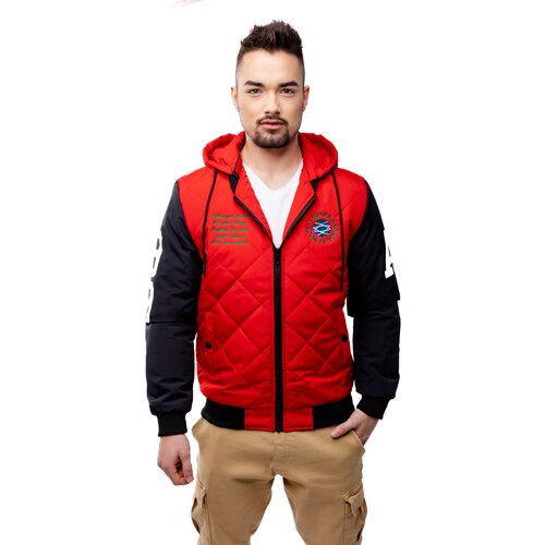 Glano Men's Quilted Transition Jacket - Red Slike