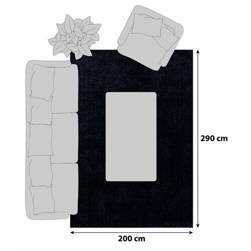 Novel preproga z visokim florom ata 7000 200/290 cm tkano antracit Slike