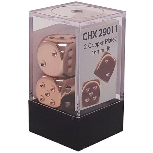 Chessex kockice - copper metallic dice pair D6 16mm Cene