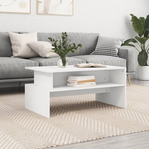  Stolić za kavu bijeli 90 x 55 x 42,5 cm od konstruiranog drva Cijene